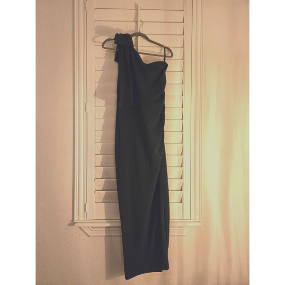 One Shoulder Long Formal Dresses Teal Bodycon Wedding/Formal Slit Maxi Dress - Picture 3 of 7